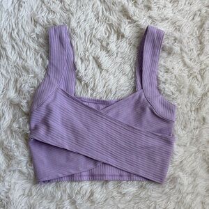 (PacSun) Lavender Cross Front Crop Tank